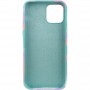 Чохол Silicone case full Aquarelle для Apple iPhone 12 Pro / 12 (6.1") Бирюзово-бузковий