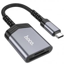 Картридер Hoco UA25 2in1 Type-C Metal gray