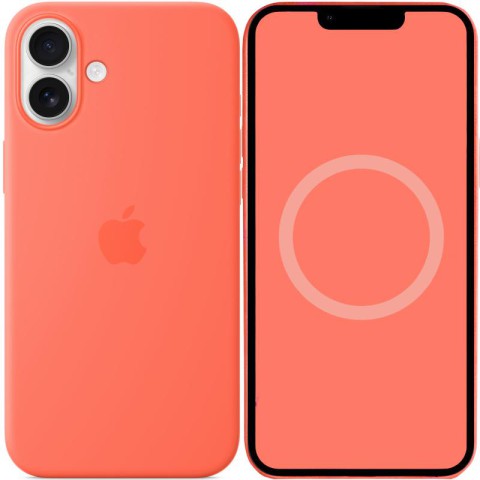 Чохол Silicone case (AAA) with Magsafe and Animation (button) для Apple iPhone 16 Plus (6.7") Tangerine