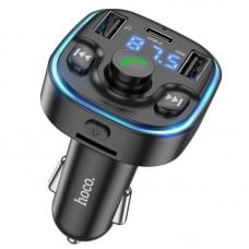 АЗП FM модулятор Hoco DE5 PD20W+QC3.0 (2USB-A/1C) Black