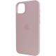 Чохол Silicone case (AAA) with Magsafe для Apple iPhone 14 Pro Max (6.7") Рожевий / Chalk Pink