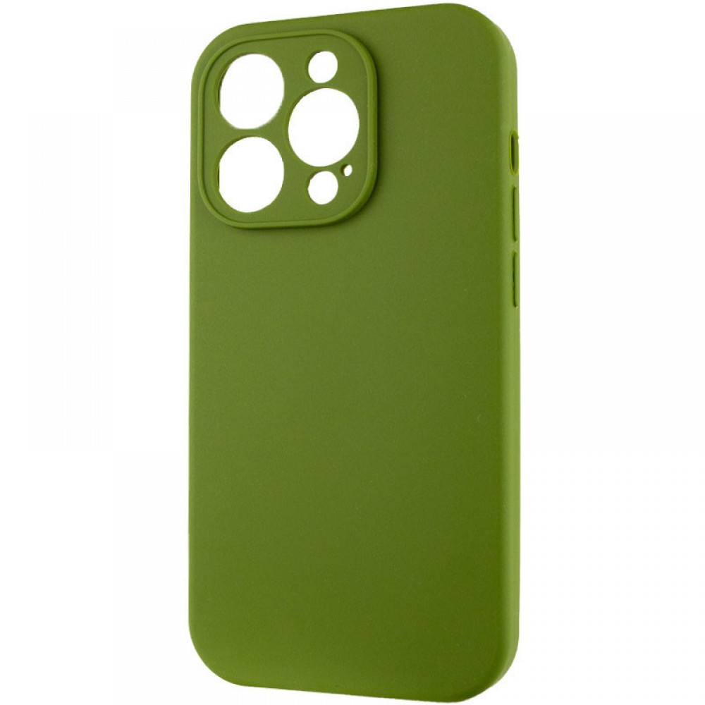 Чохол Silicone Case Full Camera Protective (AA) NO LOGO для Apple iPhone 15 Pro (6.1") Зелений / Dark Olive Чохол Silicone Case Full Camera Protective (AA) NO LOGO для Apple iPhone 15 Pro (6.1") Зелений / Dark Olive