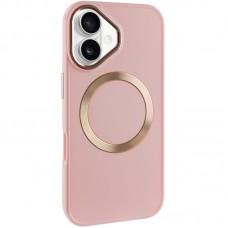 TPU чохол Bonbon Metal Style with MagSafe для Apple iPhone 16 (6.1") Рожевий / Light Pink
