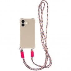 Чохол TPU CrossBody with straps для Apple iPhone 16 Plus (6.7") Antique White