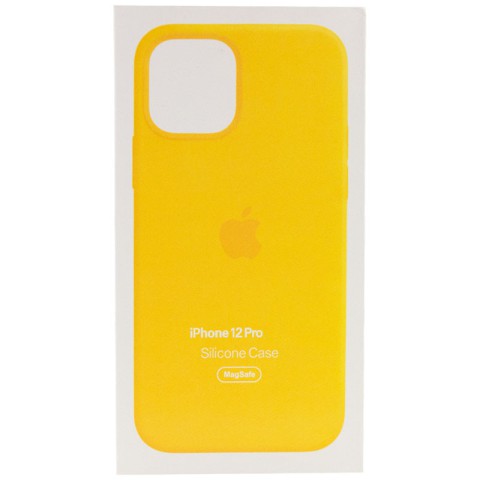 Чохол Silicone case (AAA) with Magsafe and Animation для Apple iPhone 12 Pro / 12 (6.1") Жовтий / Sunflower