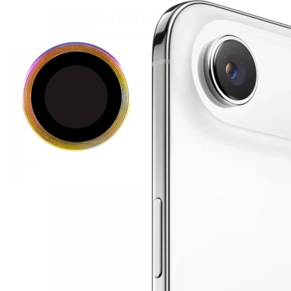 Захисне скло Metal Classic на камеру (у упак.) для Apple iPhone 17 Air (6.5") Бузковий / Rainbow
