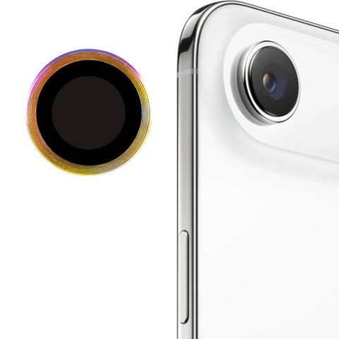 Захисне скло Metal Classic на камеру (у упак.) для Apple iPhone 17 Air (6.5") Бузковий / Rainbow