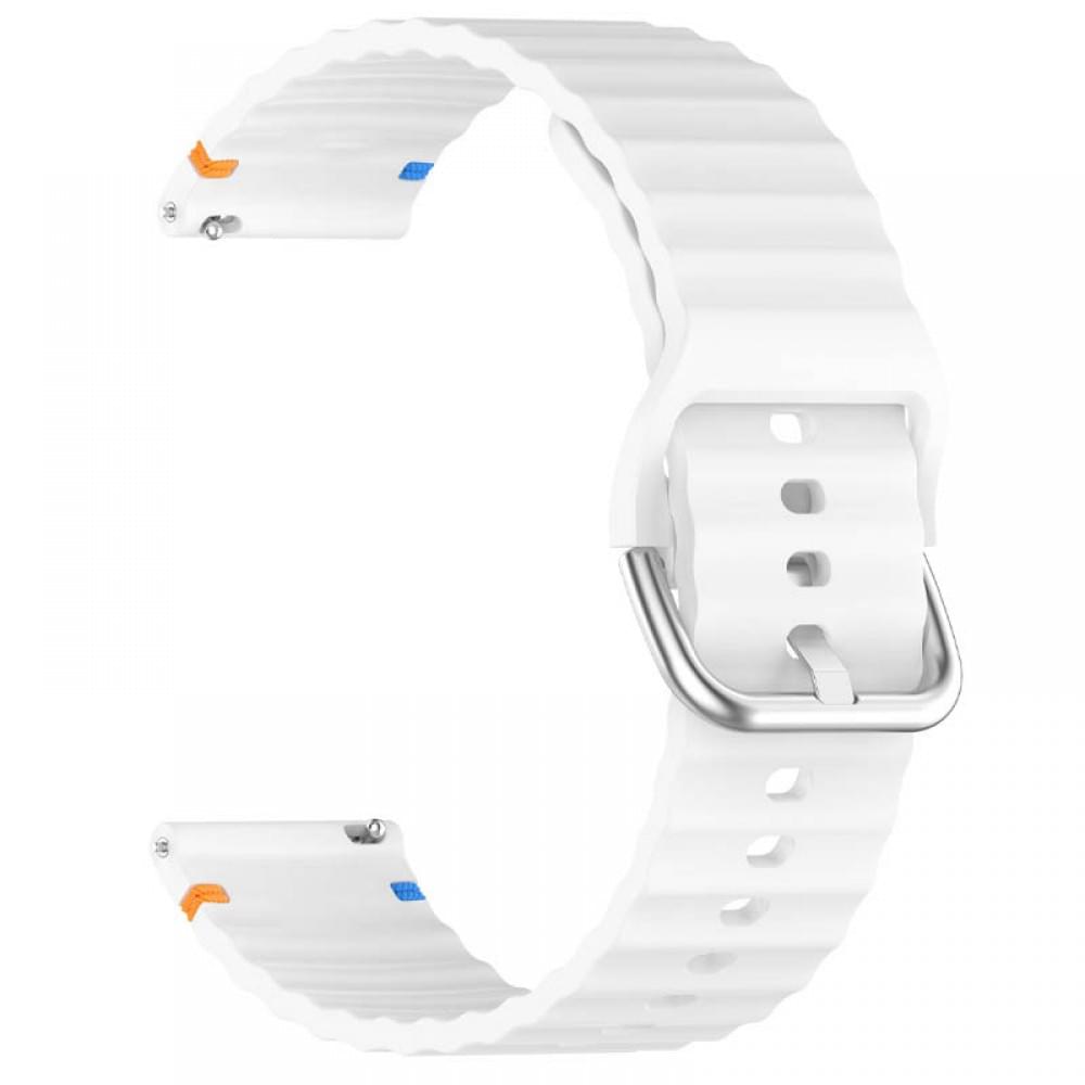 Силіконовий ремінець Wavy для Smart Watch 20mm White
