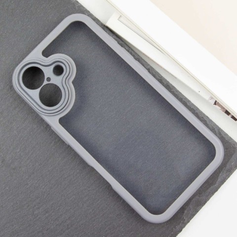 TPU чохол Transparent + Colour 1,5mm для Apple iPhone 16 (6.1") Grey