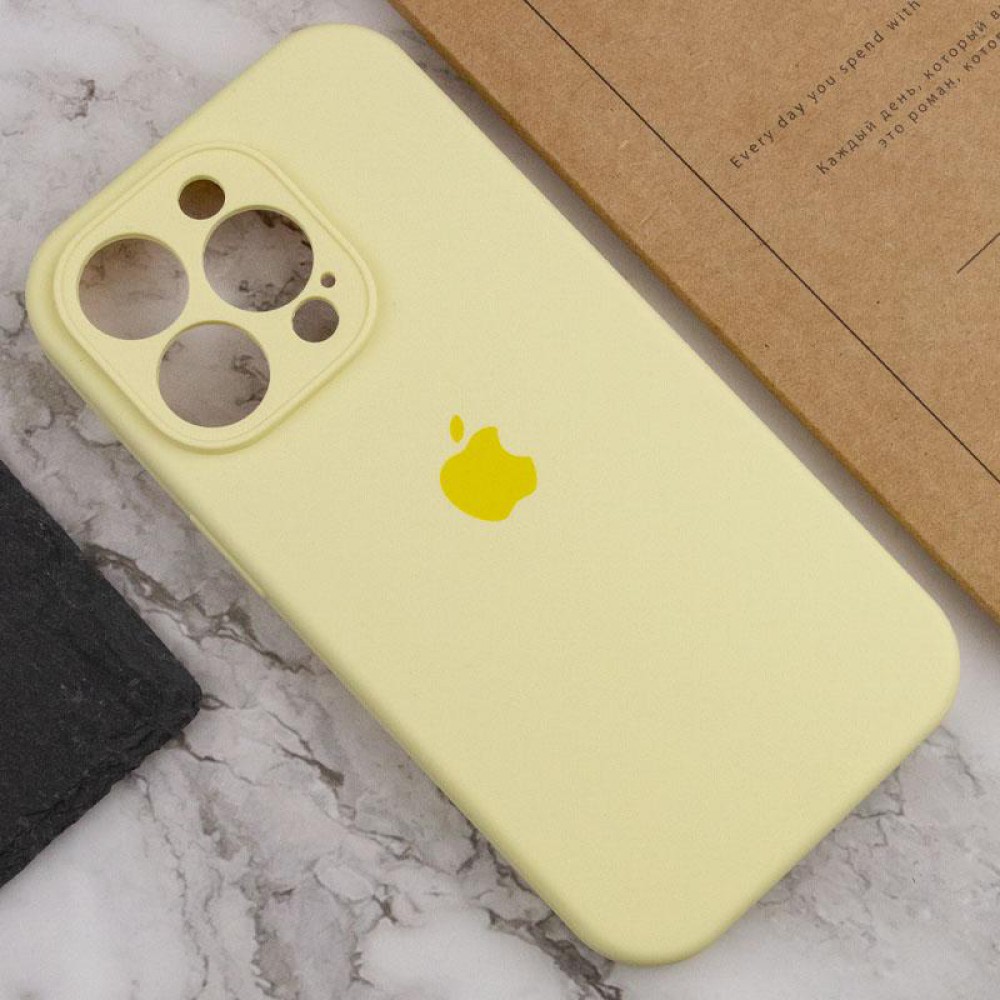 Чохол Silicone Case Full Camera Protective (AA) для Apple iPhone 14 Pro (6.1") Жовтий / Mellow Yellow