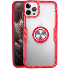 TPU+PC чохол Deen CrystalRing for Magnet (opp) для Apple iPhone 13 Pro (6.1") Безбарвний / Червоний