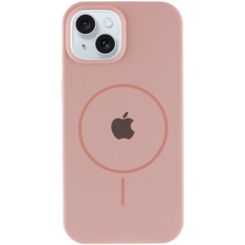 Чохол Silicone Case Full Protective (AA) with MagSafe для Apple iPhone 15 Plus (6.7") Рожевий / Pink Sand
