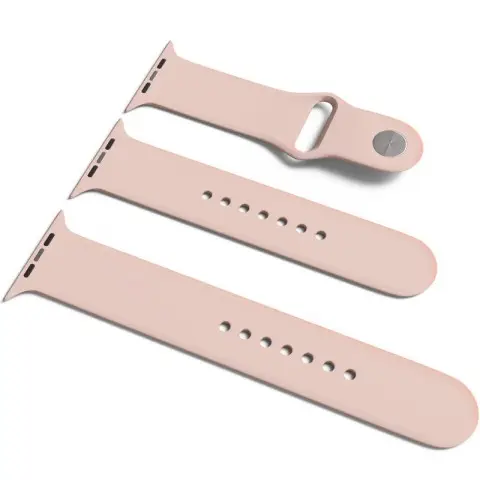 Силіконовий ремінець для Apple Watch Sport Band 38/40/41/42mm(ser.10) (S/M & M/L) 3pcs Рожевий / Pink Sand