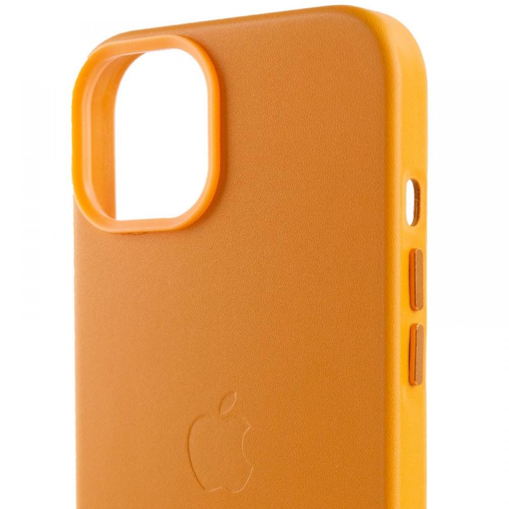 Шкіряний чохол Leather Case (AA Plus) with MagSafe для Apple iPhone 14 (6.1") Golden Brown
