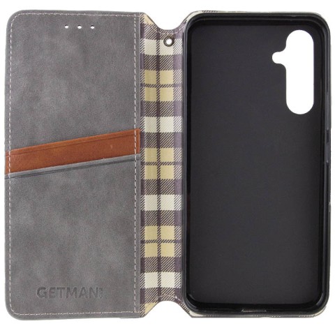 Шкіряний чохол-книжка GETMAN Cubic (PU) для Samsung Galaxy A15 4G/5G / M15 5G Сірий