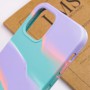 Чохол Silicone case full Aquarelle для Apple iPhone 12 Pro / 12 (6.1") Бирюзово-бузковий