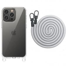 Чохол TPU Transparent with Straps для Apple iPhone 13 Pro Max (6.7") Grey