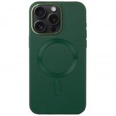 Шкіряний чохол Bonbon Leather Metal Style with MagSafe для Apple iPhone 12 Pro / 12 (6.1") Зелений / Pine green