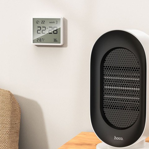 Електронний термогігрометр + годинник Hoco HX41 5in1 Indoor White