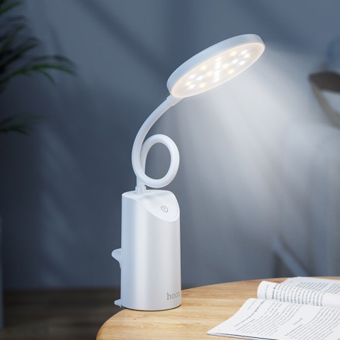 Настільна LED лампа Hoco HX10 Clip table lamp (1200mAh) White
