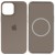 Чохол Silicone case (AAA) with Magsafe and Animation для Apple iPhone 15 Pro Max (6.7") Коричневий / Clay