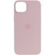 Чохол Silicone case (AAA) with Magsafe для Apple iPhone 14 Pro Max (6.7") Рожевий / Chalk Pink
