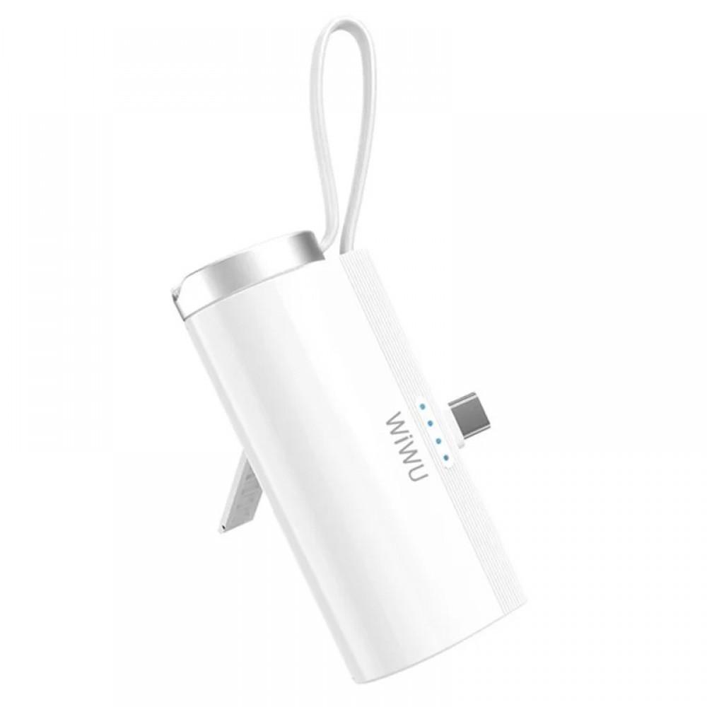 Портативний зарядний пристрій Power Bank WIWU W026 Type-C з БЗП 15W 5000 mAh White