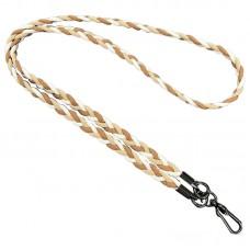 Плетенный шнурок (5мм) 120см Camel / White