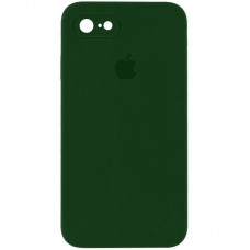 Чохол Silicone Case Square Full Camera Protective (AA) для Apple iPhone 7 / 8 / SE (2020) (4.7") Зелений / Army green