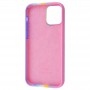 Чохол Silicone case Full Rainbow для Apple iPhone 13 Pro (6.1") Рожевий / Бузковий