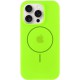 Чохол Silicone Case Full Protective (AA) NO LOGO with MagSafe для Apple iPhone 16 Pro (6.3") Салатовий / Neon green