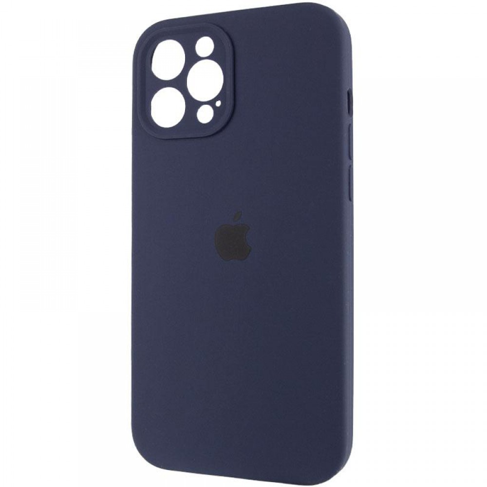 Чохол Silicone Case Full Camera Protective (AA) для Apple iPhone 12 Pro (6.1") Темно-синій / Midnight blue