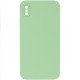 Silicone Case Square Full Camera Protective (AA) NOLOGO для Apple iPhone X / XS (5.8") М'ятний / Mint