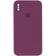 Чохол Silicone Case Square Full Camera Protective (AA) для Apple iPhone X / XS (5.8") Бордовий / Maroon
