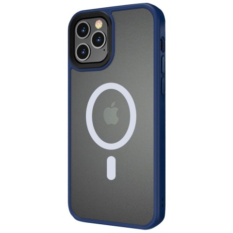 TPU+PC чохол Metal Buttons with MagSafe для Apple iPhone 12 Pro Max (6.7") Синій