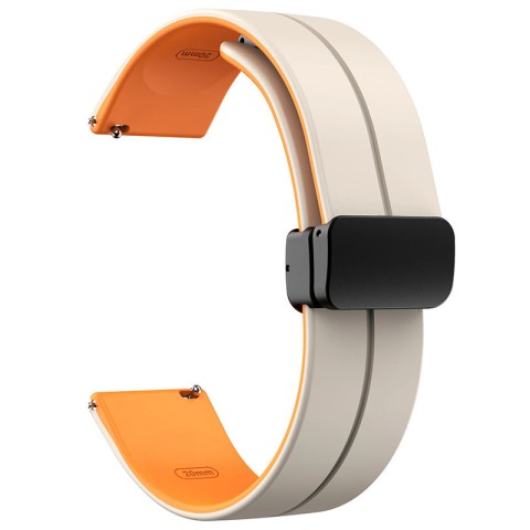 Силіконовий ремінець Classy для Smart Watch 20mm White / Orange