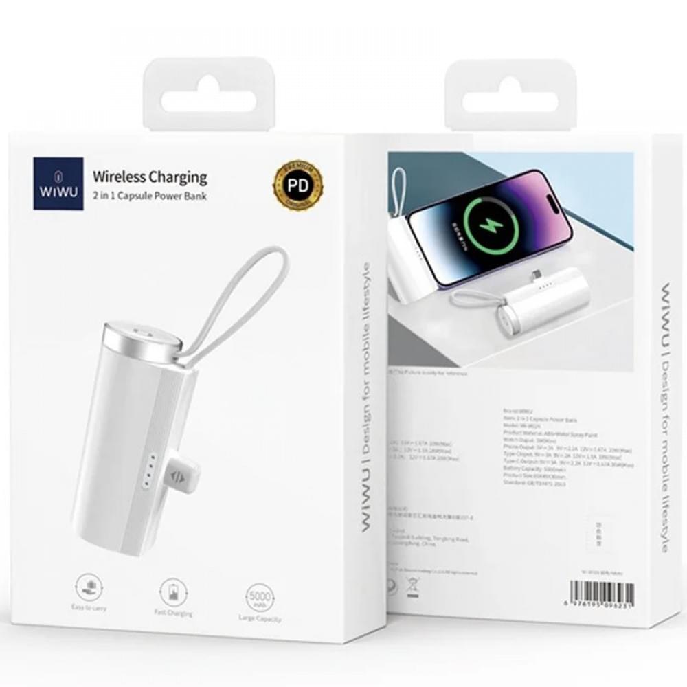 Портативное ЗУ Power Bank WIWU W026 2 in 1 Type-C с БЗУ For Apple Watch 15W 5000 mAh