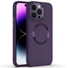 TPU чохол Bonbon Metal Style with MagSafe для Apple iPhone 14 Pro (6.1") Фіолетовий / Dark Purple
