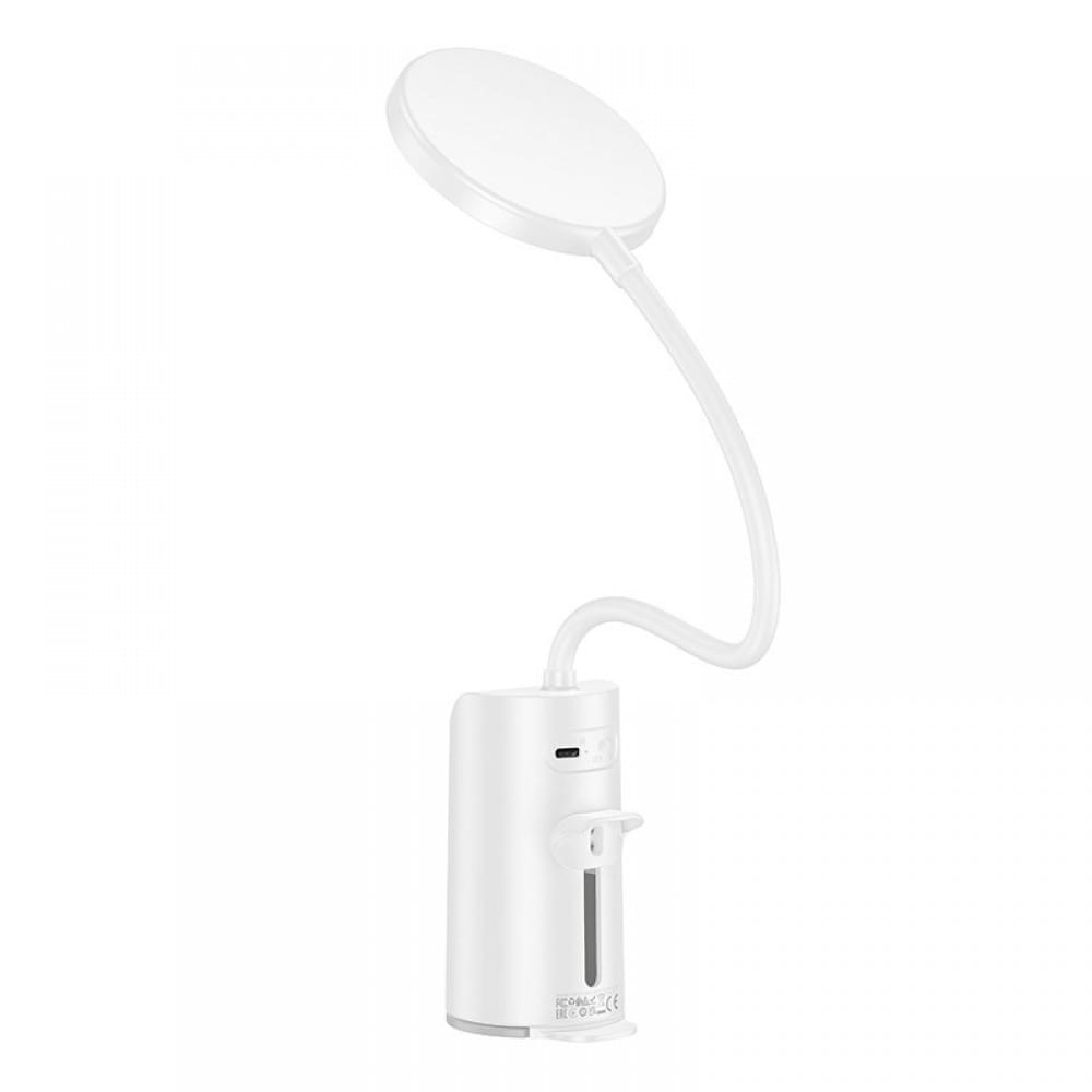 Настільна LED лампа Hoco HX10 Clip table lamp (1200mAh) White
