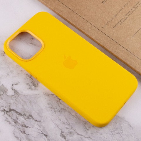 Чохол Silicone case (AAA) with Magsafe and Animation для Apple iPhone 12 Pro / 12 (6.1") Жовтий / Sunflower