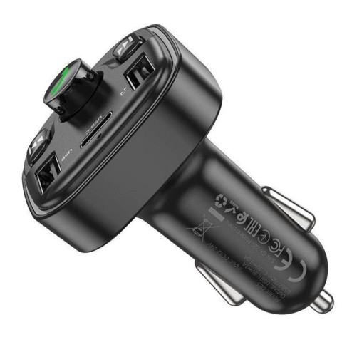 АЗП FM модулятор Hoco DE5 PD20W+QC3.0 (2USB-A/1C) Black