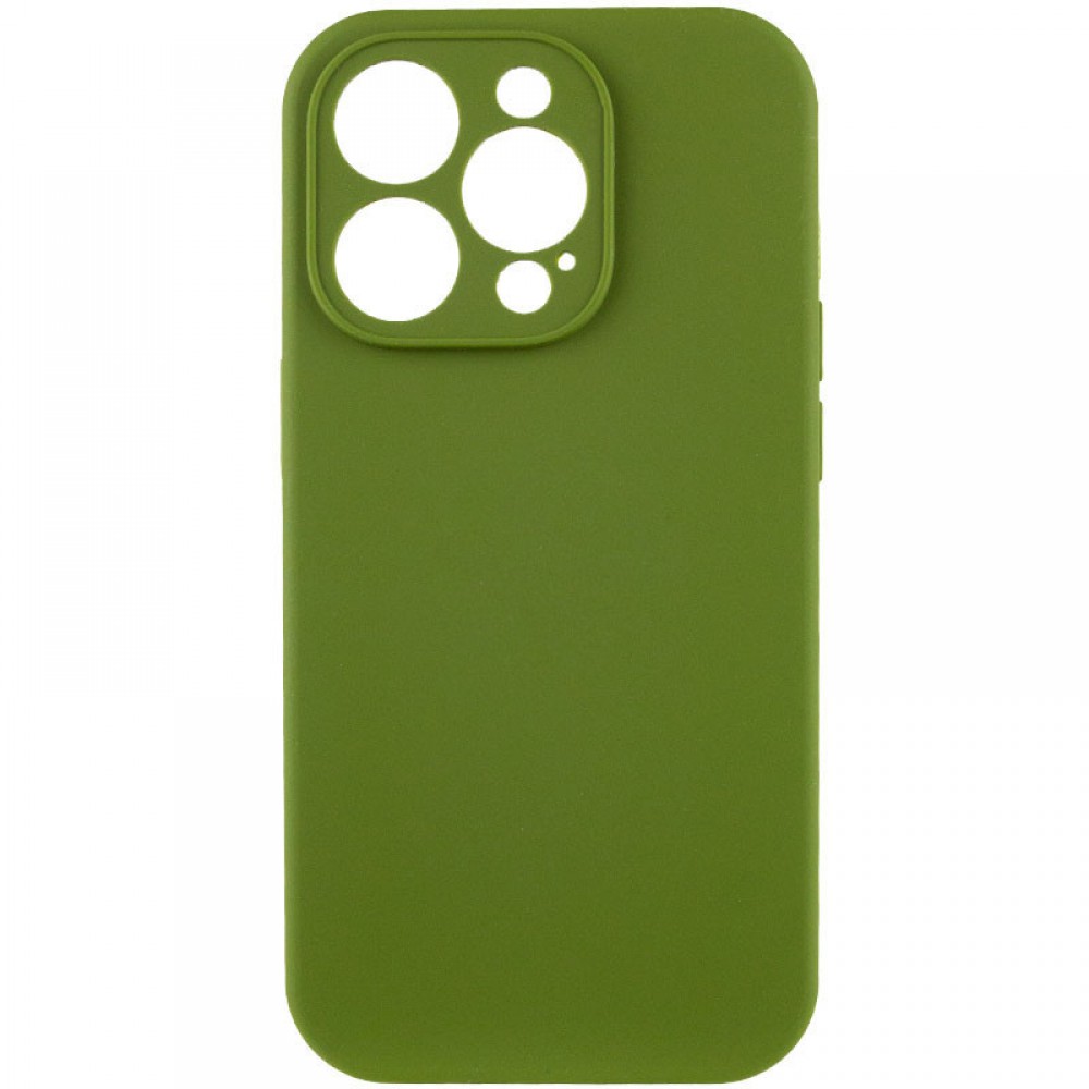Чохол Silicone Case Full Camera Protective (AA) NO LOGO для Apple iPhone 15 Pro (6.1") Зелений / Dark Olive Чохол Silicone Case Full Camera Protective (AA) NO LOGO для Apple iPhone 15 Pro (6.1") Зелений / Dark Olive