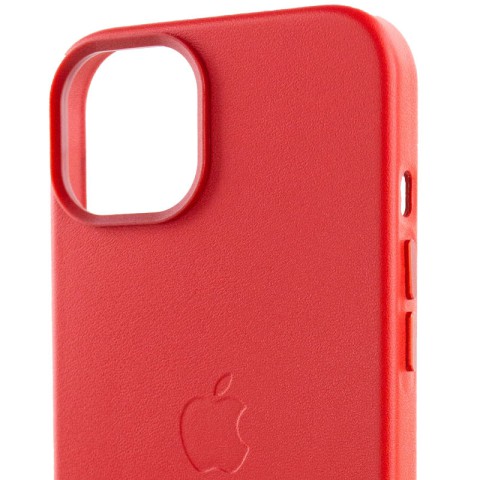Шкіряний чохол Leather Case (AA Plus) with MagSafe для Apple iPhone 12 Pro Max (6.7") Crimson