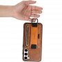 Шкіряний чохол Wallet case and straps для Samsung Galaxy S24 Коричневий / Brown