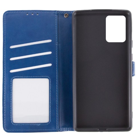 Шкіряний чохол-книжка GETMAN Gallant (PU) для Motorola Moto E13 Синій