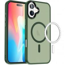 TPU+PC чохол Metal Buttons with MagSafe Colorful для Apple iPhone 16 Plus (6.7") Зелений