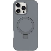 Чохол Silicone Case Full Protective NO LOGO with Ring для Apple iPhone 16 Pro (6.3") Grey