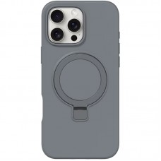 Чохол Silicone Case Full Protective NO LOGO with Ring для Apple iPhone 16 Pro (6.3") Grey