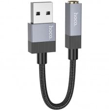 Перехідник Hoco UPA32D Clever USB to 3.5mm Black Перехідник Hoco UPA32D Clever USB to 3.5mm Black