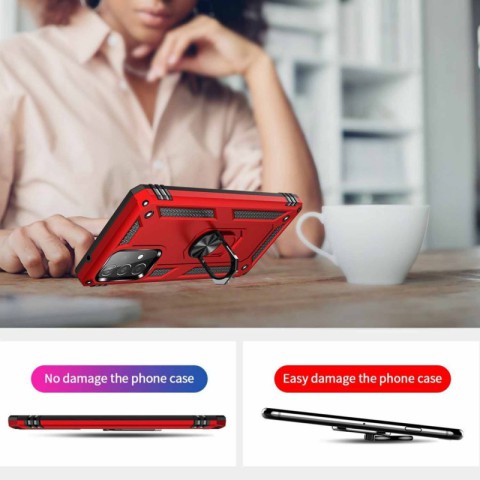 Ударостійкий чохол Serge Ring for Magnet для Samsung Galaxy A72 4G / A72 5G Червоний